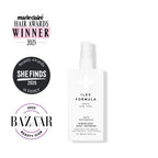 Dry shampoo bottle with awards on a white background