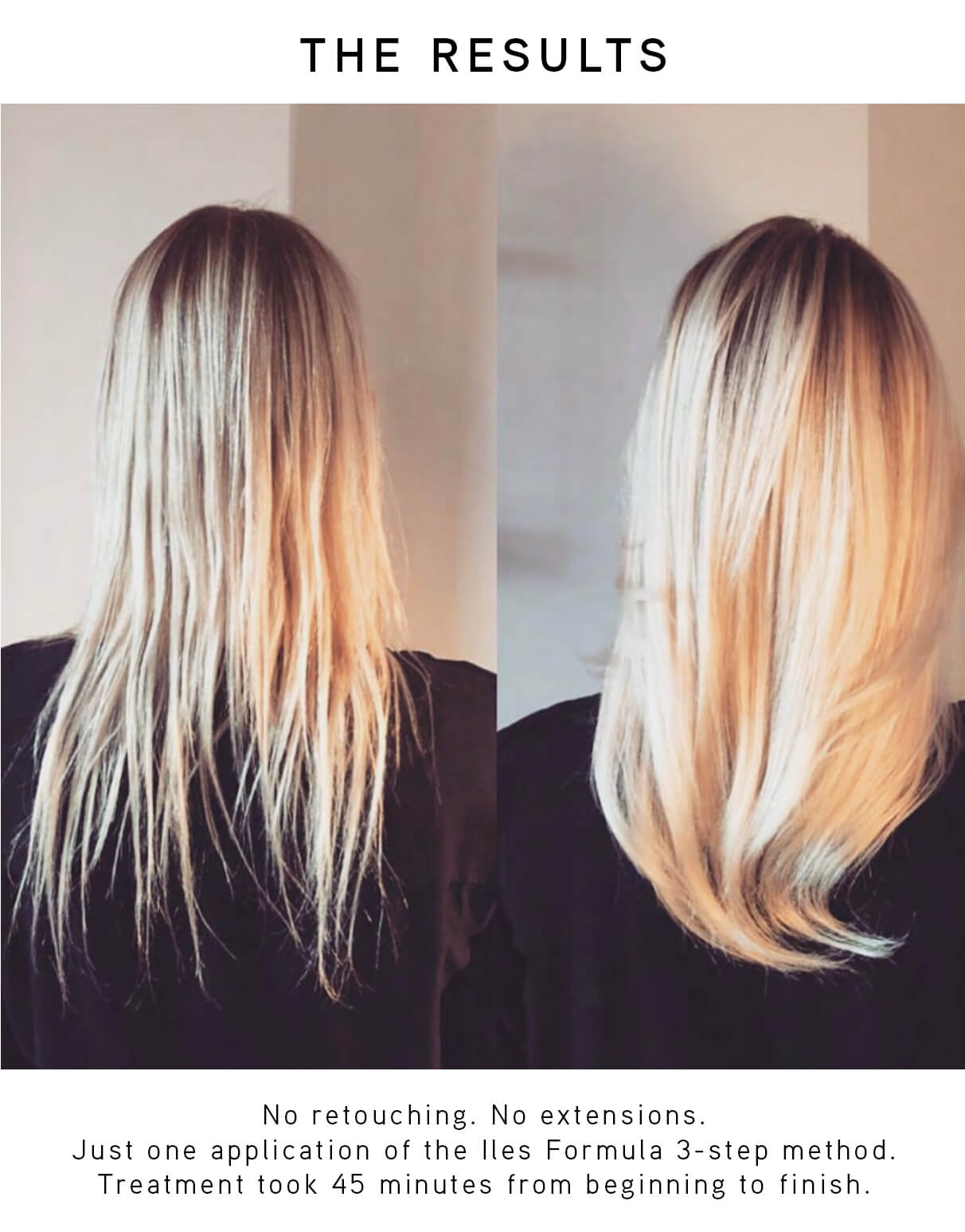 Blonde hair before and after
